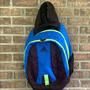 Adidas Blue and Black Sporty Backpack with Dynamic Design